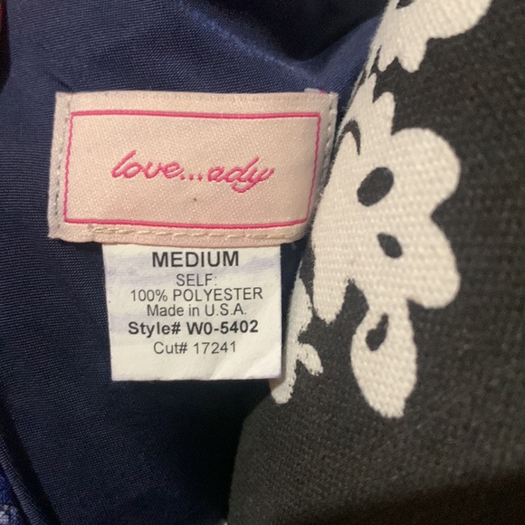 Cute summer dress size medium navy w/mint and white - Picture 5 of 7